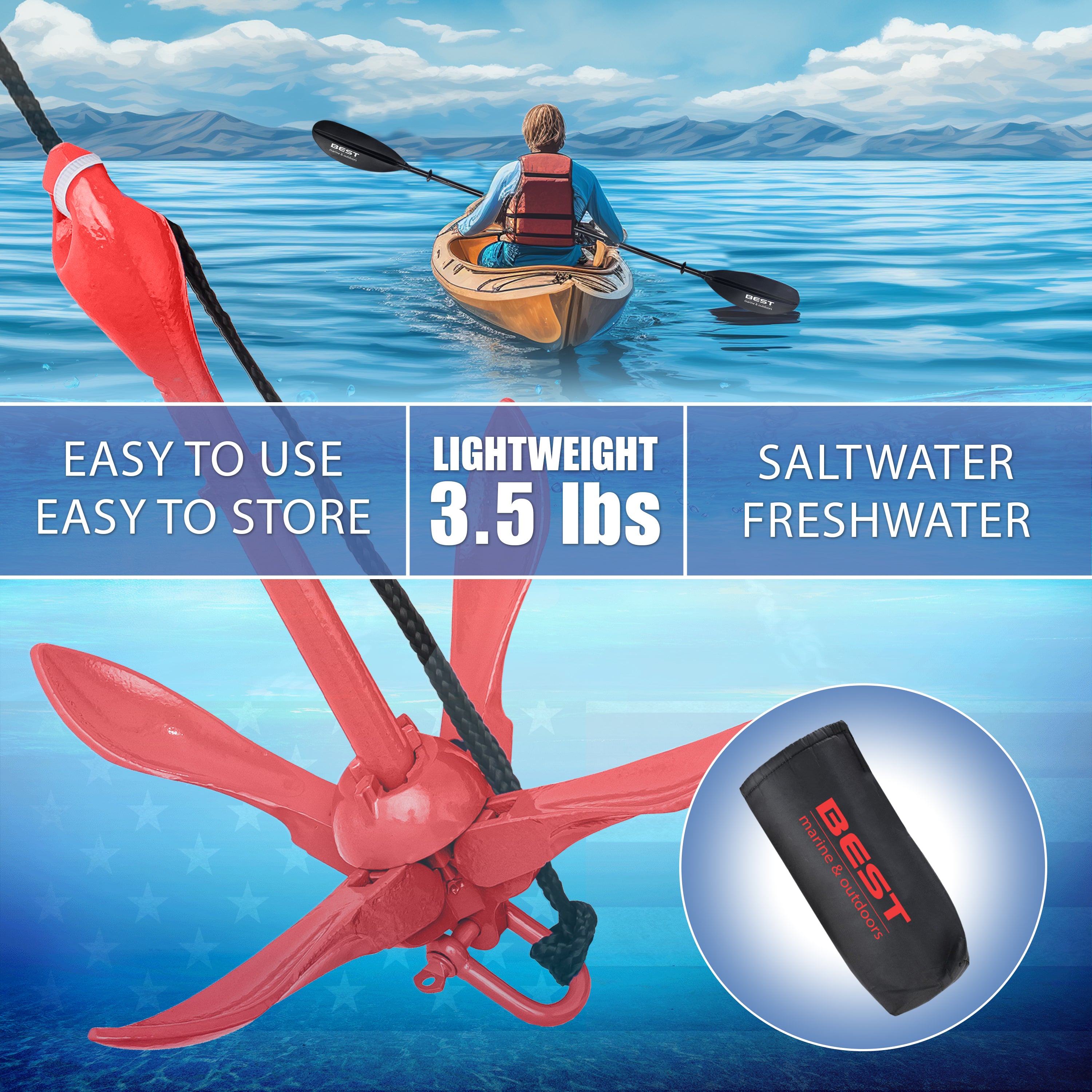 Kayak Anchor - 3.5 Pounds Kayak Anchor - 3.5 Pounds